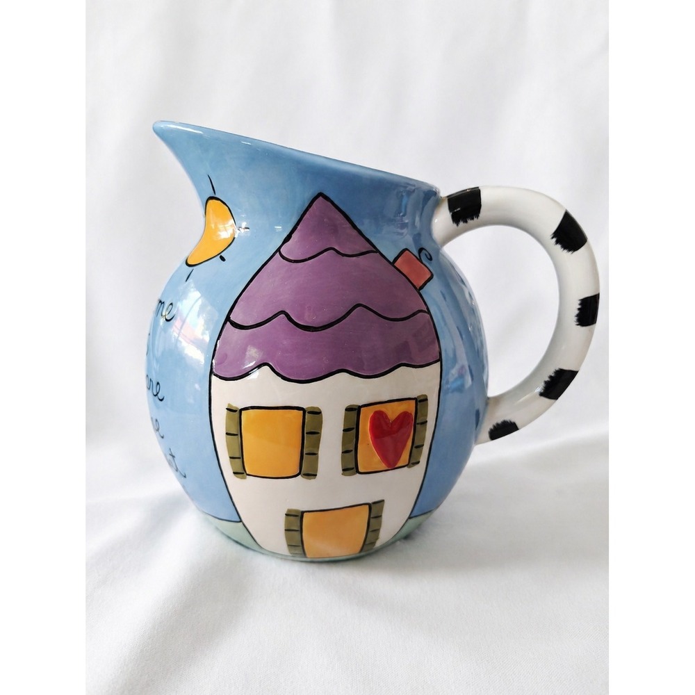 Pitcher Sakura Silvestri Sandra Magsamen Hand Painted Home Heart Cottage Ceramic